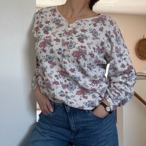 Floral Button-Up Sweater